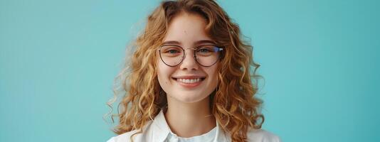 Vibrant Portrait of a Young and Happy Mental Health Counselor Radiating Positivity and Support in a Colorful Background photo