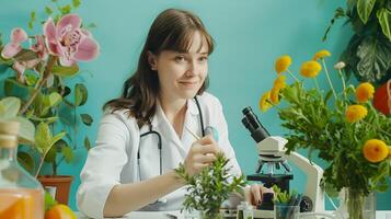 Young Biologists Joyful Portrait A Passionate Pursuit of Scientific Discovery photo