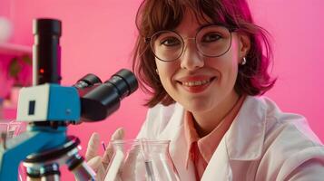 Young Atmospheric Scientist Exuding Happiness While Pursuing Groundbreaking Research photo