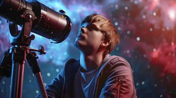 Young Enthusiasts Passionate Pursuit The Fascinating Realm of Astronomy photo