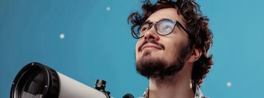 Young Astronomers Joyful A Passionate Photo Portrait amidst the Cosmos