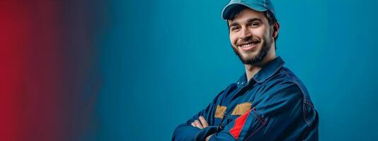 Achievement Radiates Young Mechanic Master of His Craft in Vibrant Setting photo