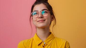 Cheerful Young Professional Exuding Joy in Office Role photo