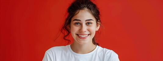 Cheerful Red Cross Volunteer Devoted to Saving Lives with Compassion and Care photo