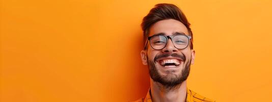Happy Young Entrepreneur Making Progress in Colorful Workspace photo