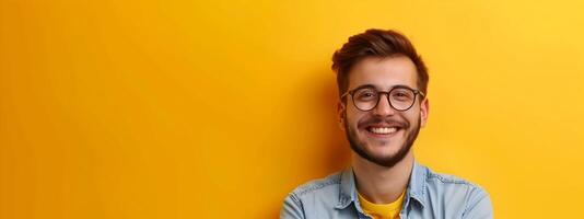 Happy Content Strategist Working Productively on Colorful Business Concept photo