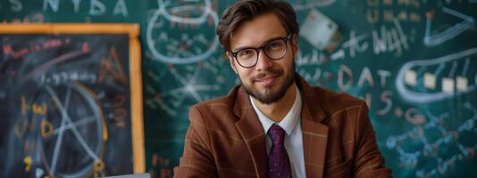 Happy Young Mathematicians Portrait Depicts Inspiring Passion for Problem Solving photo