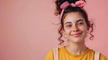 Happy Young Social Media Specialist Excels in Colorful Digital Career photo