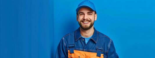Joyful Locksmith Celebrates Success with Tools of the Trade in Vibrant Portrait photo