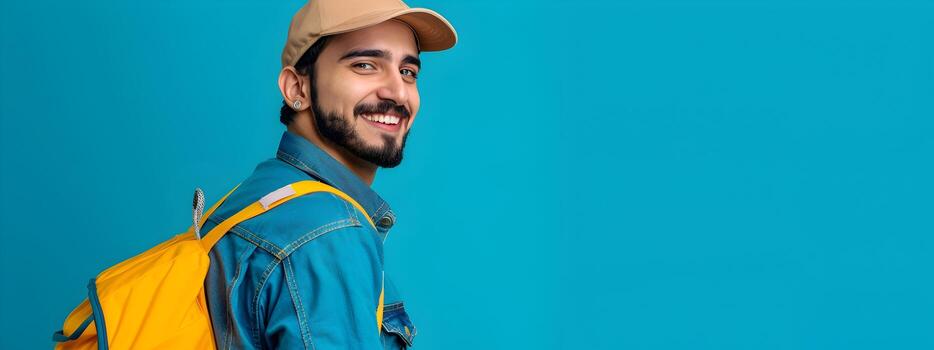 Joyful Mail Carrier Embodiment of Reliable Connection in a Portrait photo