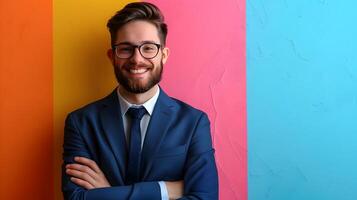 Joyful Actuary Excelling in Vibrant Work Atmosphere photo