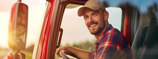 Journey of a Young Truck Driver A Reflection of Happiness and Professional Commitment photo