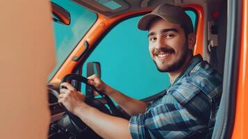 Joyful Meals on Wheels Driver Delivering Happiness in Colorful Community photo