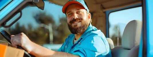 Joyful Meals on Wheels Driver Delivering Nourishment and Happiness photo