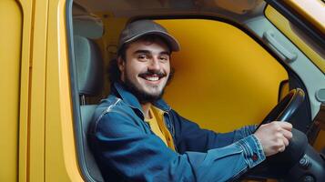 Joyful Meals on Wheels Driver Delivering Food with a Smile photo