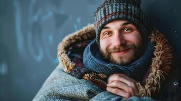 Happy Young Worker Devoted to Helping the Homeless at a Vibrant Community Shelter photo