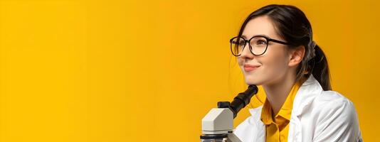 Passionate Young Zoologist Excitedly Studying Wildlife in Colorful Lab photo