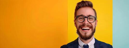 Young Actuary Exuding Confidence in Vibrant Workspace photo
