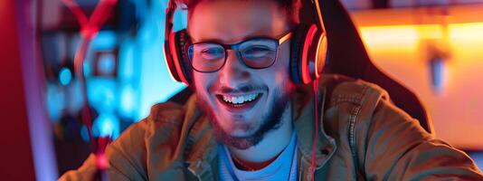 Game Writers Joyful Portrait A Colorful Gaming Career photo