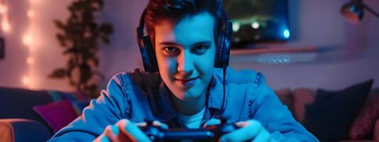 Game Writer Crafting Success A Portrait of Happy Creativity and Productivity photo