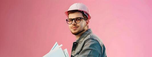 Young Architects Vibrant Vision A Happy Professional Crafting Brilliant Building Designs photo