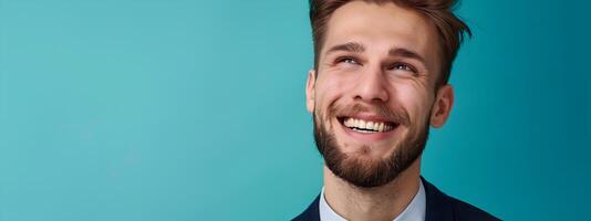Vibrant Young Management Consultant Exuding Joy While Working on Laptop photo