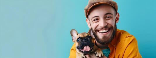 Young Animal Trainers Joyful Portrait Expressing Passion and Expertise in a Colorful World photo