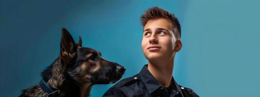 Young Animal Control Officers Passion Shines in Portrait Amidst Natures Beauty photo