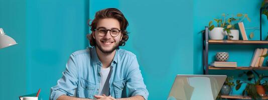 Vibrant Proofreaders Triumph A Young Professionals Joyful Conquest of Words on Colorful Backdrop photo