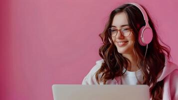 Thriving Technical Writer Young Professional Exuding Joy in a Colorful Office Setting photo