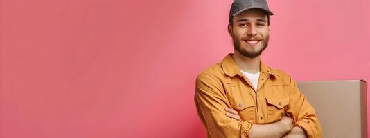 Young Delivery Drivers Genuine Smile Symbolizes Commitment to Excellent Service photo