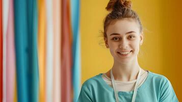 Young Physical Therapy Assistants Genuine Smile Symbolizes Commitment to Patients Wellness photo
