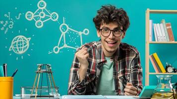 Young Mathematicians Joy Portrait of a Promising Future in Math and Science photo