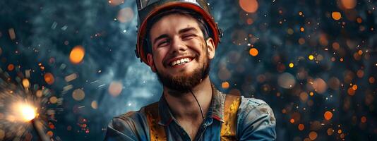 Young Welders Joyful Pursuit Mastering Metalwork with Professional Precision photo