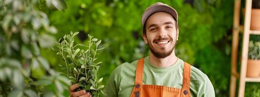 Young Landscaping Assistants Joyful Portrait Embodying Skill and Dedication in the Garden photo