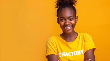 Youthful Devotion A Cheerful Church Volunteer Dedicated to Community Service photo