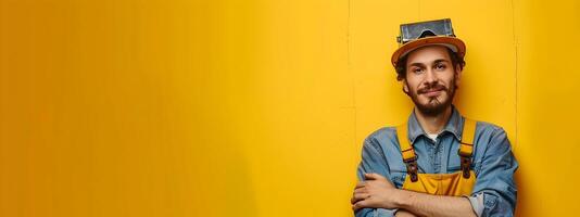 Young Welders Joyful Pursuit Mastering a Skilled Craft on a Vibrant Canvas photo
