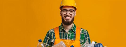 Young Recyclables Collectors Radiant Smile Symbolizes the Joy of Sustainable Work photo