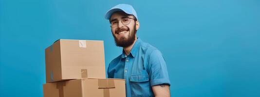 Young Professionals Joyful Expression A Portrait of a Happy Mover Embodying Career Success and Achievement photo
