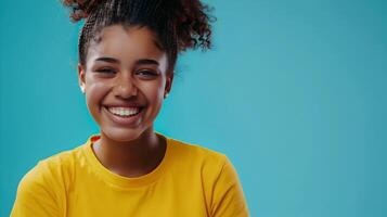 Youthful Sports Volunteer Radiating Joy and Enthusiasm in Colorful Scene photo