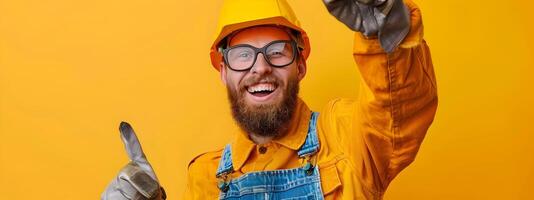 Young Welders Joy A Portrait of Vibrant Expertise and Passion in the Industry photo