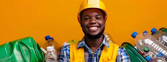 Youthful Recyclables Collectors Radiant Smile A Testament to Environmental Commitment photo