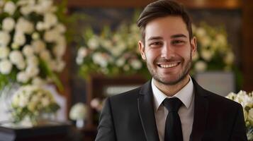 A Young Funeral Attendant Finds Comfort in the Solace of Providing Professional Care During a Memorial Service photo