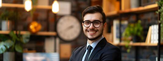 Confident Young Branch Manager Succeeding in Corporate Career photo