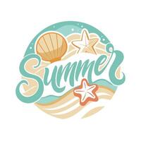 Summer holiday logo and t-shirt design template vector