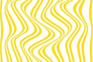A yellow and white striped background with wavy lines vector