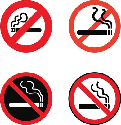 no smoking sign art illustration set collection