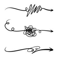 Tangled lines with arrows for direction, illustration of successful completion vector