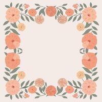 Elegant Square Floral Frame Design vector