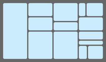 A blue square with a square in the middle vector